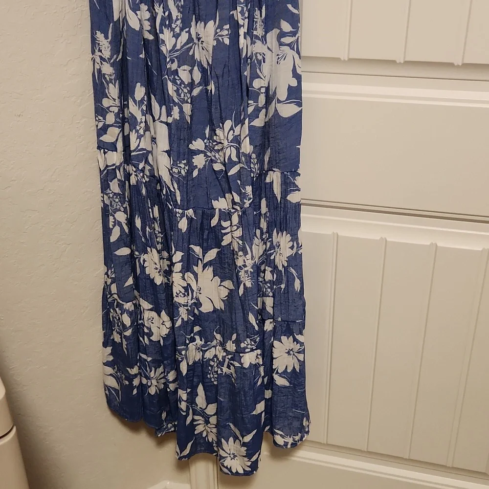 Blue floral dress open back - Picture 6 of 6